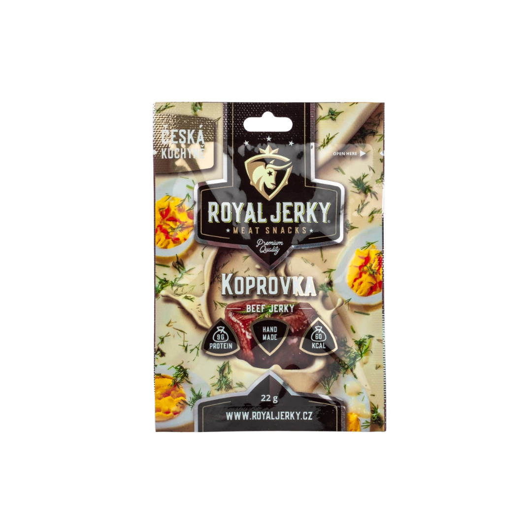 Royal Jerky: Koprovka (hovězí sušené maso s příchutí koprovky) 22g