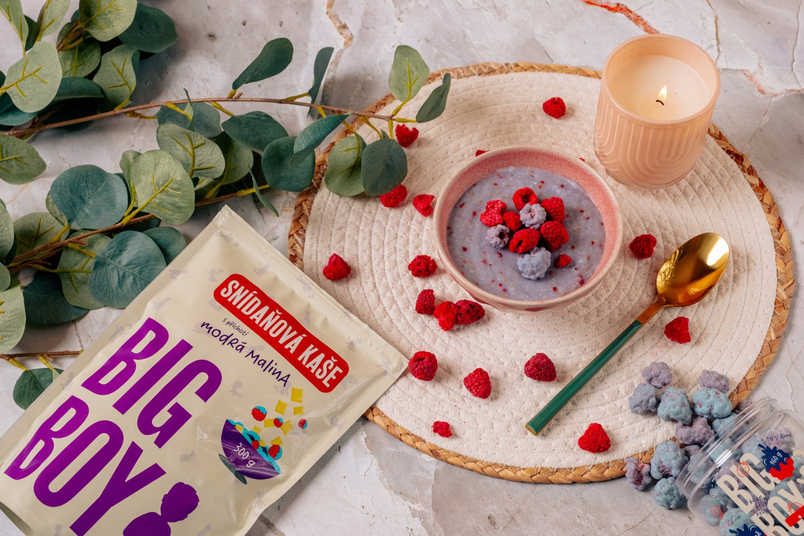 BIG BOY® Kaša s príchuťou modrá malina 300g BIG BOY® Kaša s príchuťou modrá malina 300g