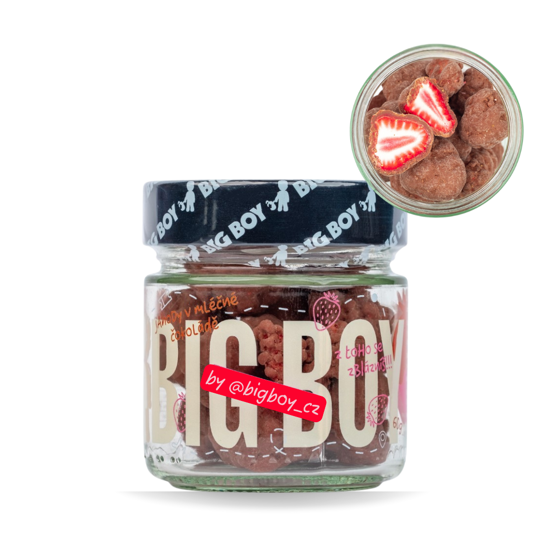 BIG BOY® Jahody v mliečnej čokoláde 60g