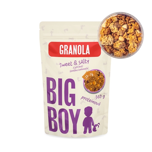 BIG BOY® Proteínová granola Sweet and Salty s príchuťou slaného karamelu 360g