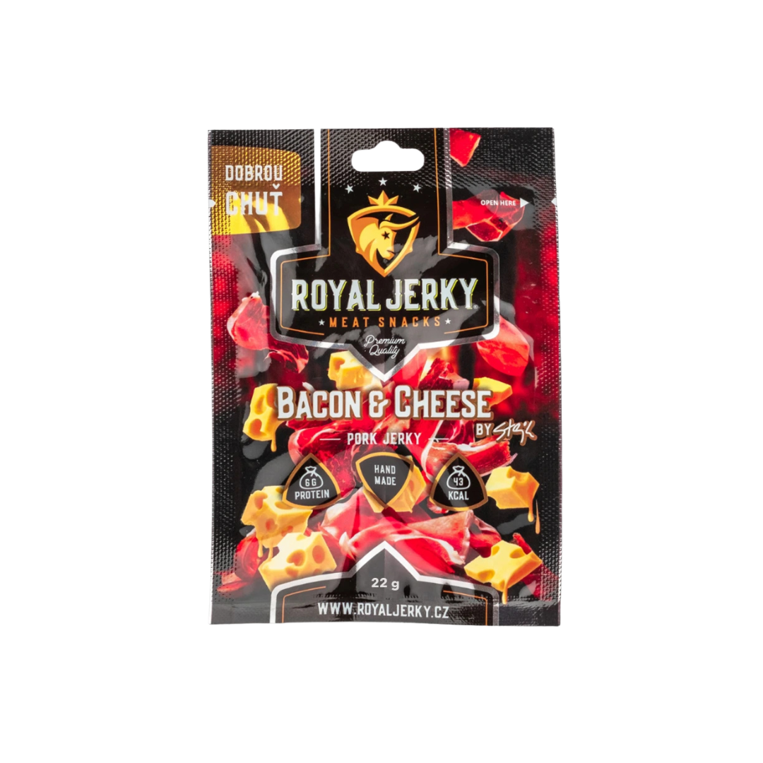 Royal Jerky: Bacon&Cheese by Stejk (vepřové sušené maso s příchutí slaniny a sýru) 22g