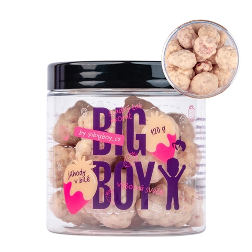 BIG BOY® Jahody v bielej čokoláde 120g
