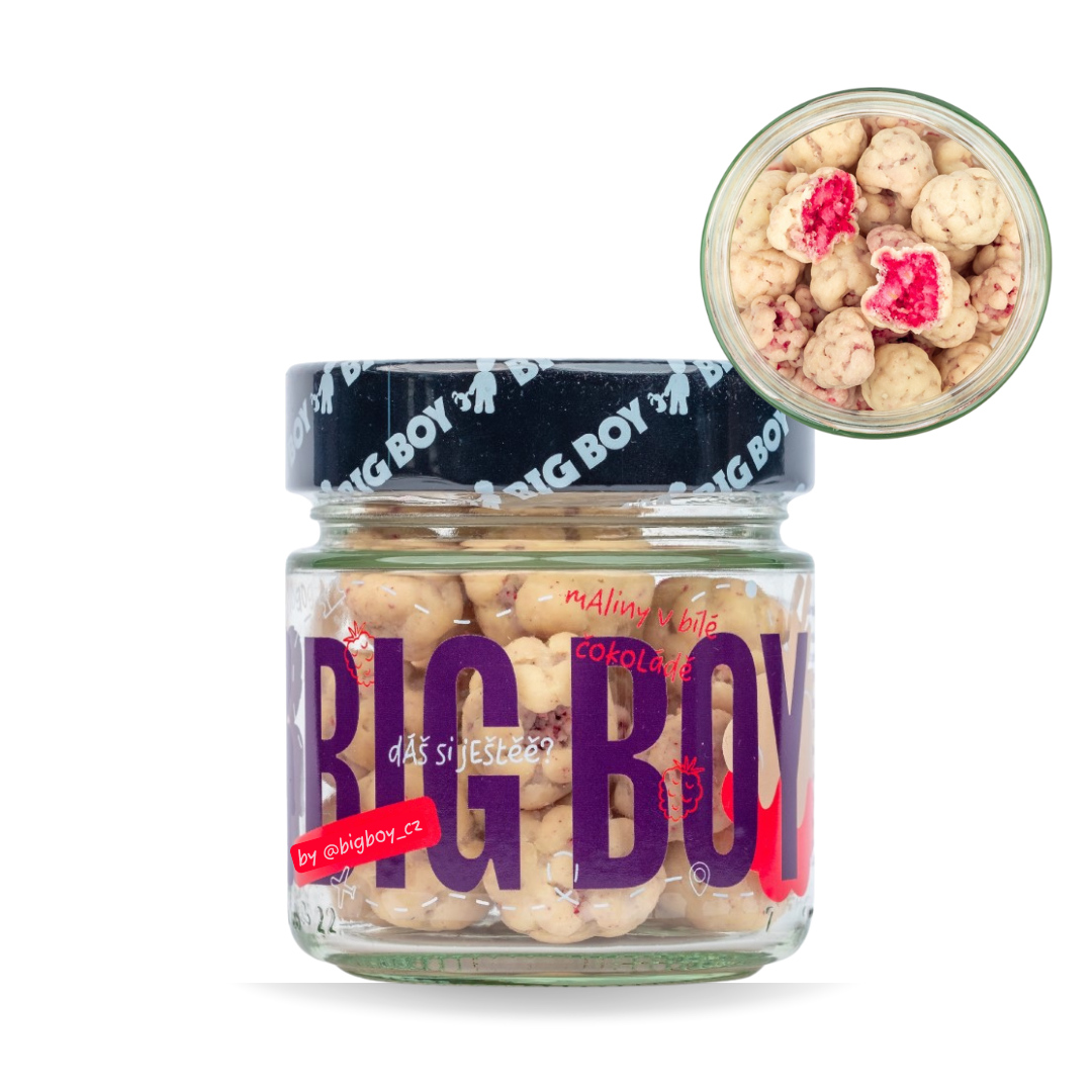 BIG BOY® Maliny v bielej čokoláde 70g