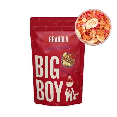 BIG BOY® Proteínová granola s bielou čokoládou 360g BIG BOY® Proteínová granola s bielou čokoládou 360g