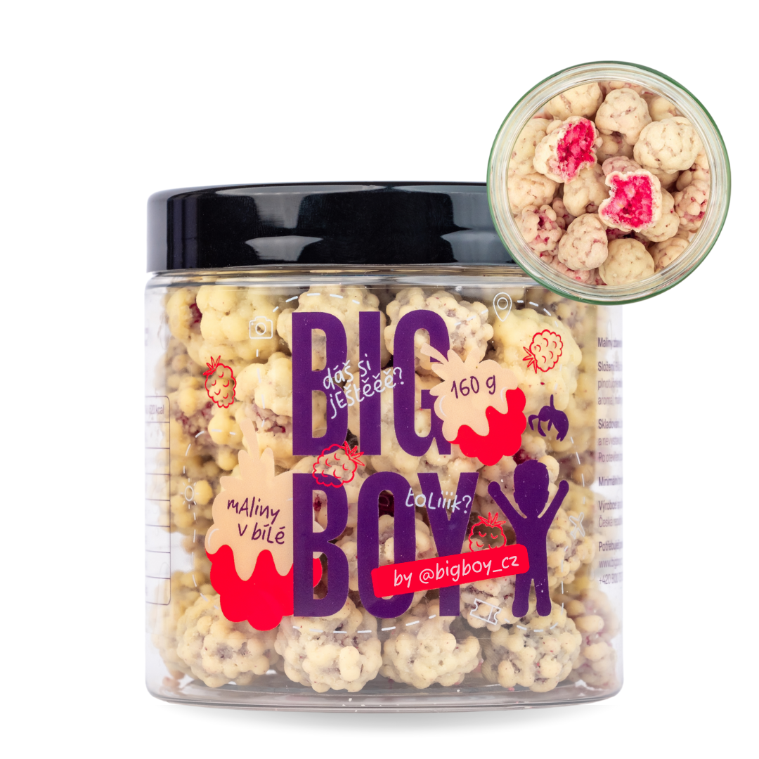 BIG BOY® Maliny v bielej čokoláde 160g