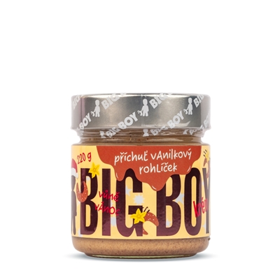 BIG BOY® Vanilkový rožok - Orieškový krém s príchuťou vanilkového rožku 220g BIG BOY® Vanilkový rožok - Orieškový krém s príchuťou vanilkového rožku 220g