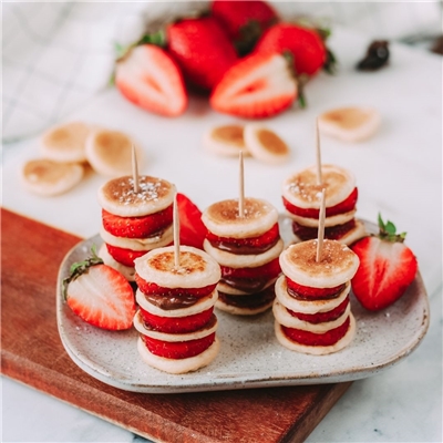 Mini lievančeky s jahodami