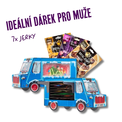 Vianočný minikamión plný sušeného mäsa (7x jerky) Vianočný minikamión plný sušeného mäsa (7x jerky)