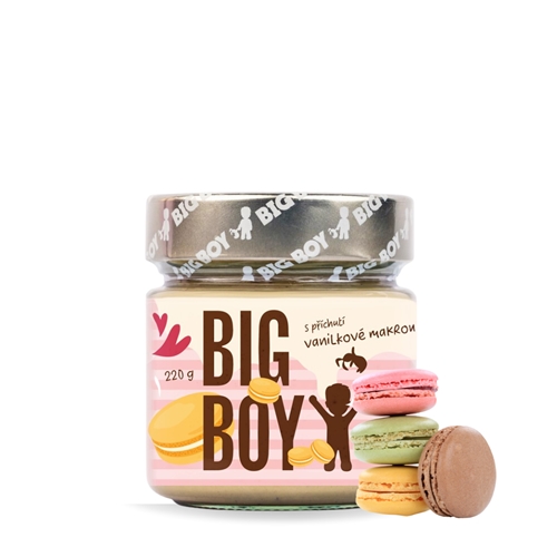 BIG BOY® Vanilková makronka - Krém z mandlí a arašidov s príchuťou vanilkovej macrónky 220g