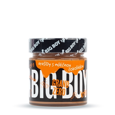 BIG BOY® Grand Zero mliečne - Arašidový krém s mliečnou čokoládou bez cukru 250g BIG BOY® Grand Zero mliečne - Arašidový krém s mliečnou čokoládou bez cukru 250g