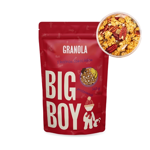BIG BOY® Proteínová granola s horkou čokoládou 360g