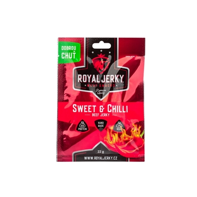 Royal Jerky: Sweet & Chilli (hovězí sušené maso) 22g Royal Jerky: Sweet & Chilli (hovězí sušené maso) 22g