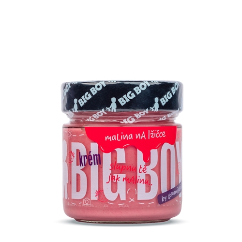 BIG BOY® Malina na lyžičke - Mandlovo - kokosový krém s malinami 220g