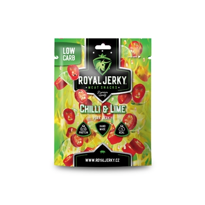 Royal Jerky: Chilli&Lime (vepřové sušené maso s příchutí chilli a limetky) 22g Royal Jerky: Chilli&Lime (vepřové sušené maso s příchutí chilli a limetky) 22g